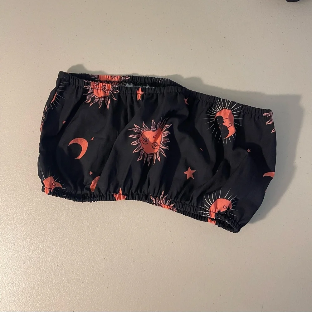 ZAFUL 2 Piece Set Sun and Moon Shorts and Tube Top Festival Summer Fashion - Picture 5 of 8